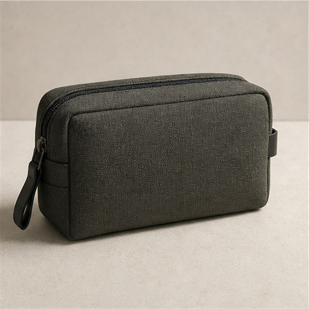 Waxed canvas cable folio with organized pockets